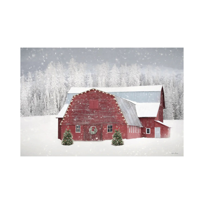 Red Christmas by Lori Deiter - Wrapped Canvas Painting, 20.32 cm H x 30.48 cm W