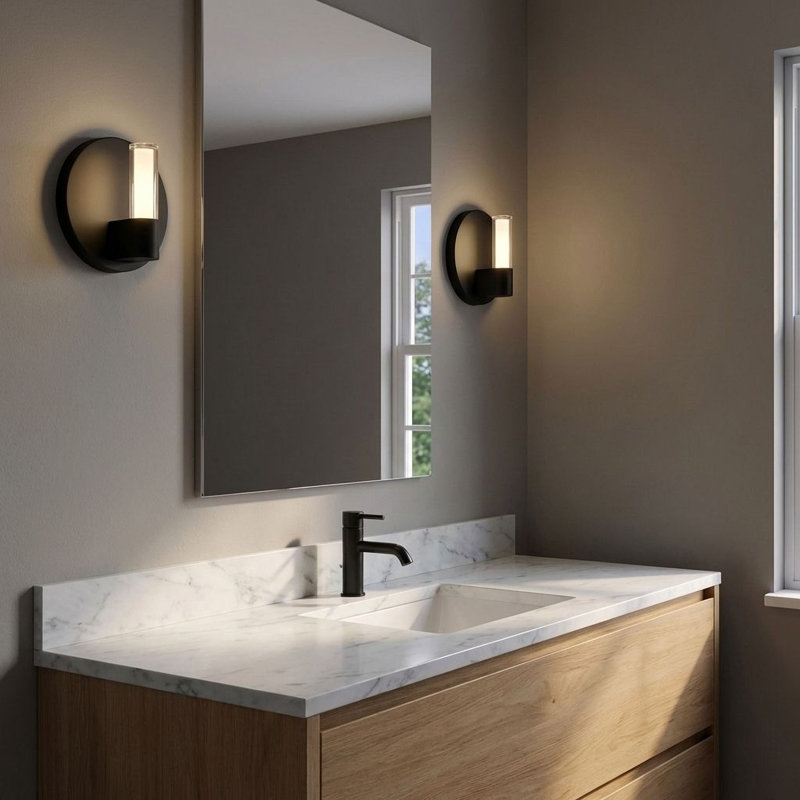 Silas 5 Sconce, Midnight Black