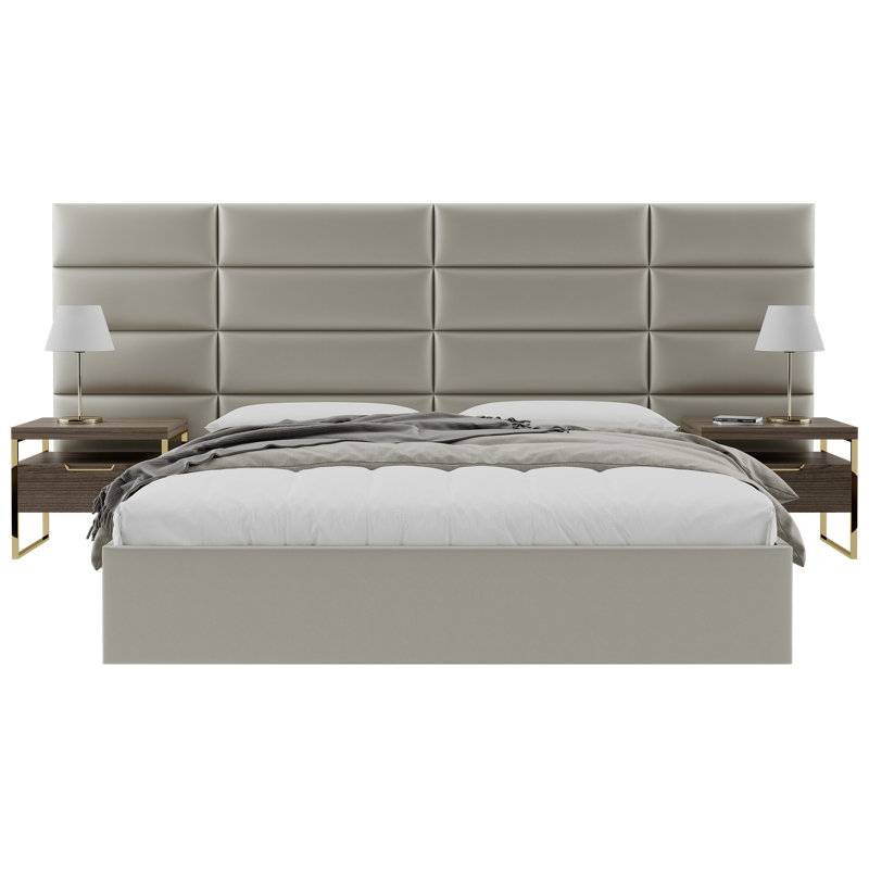 Upholstered Headboard, Small, Metallic Champagne