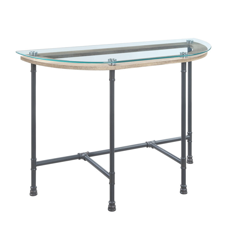 Table de canapé en verre transparent Brantley
