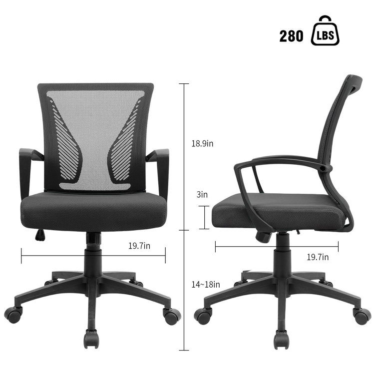 Otwell Mid-Back Ergonomic Mesh Task Chair Symple Stuff