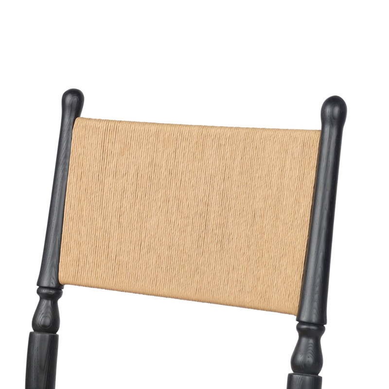Fayth Dining Chair, Stained Black Ash/Natural