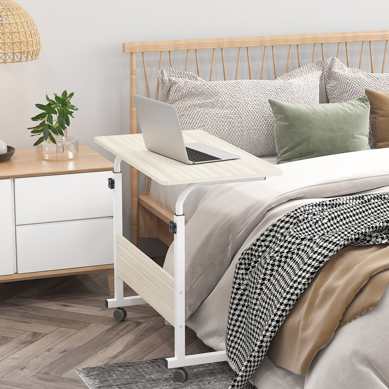 Chariot réglable pour ordinateur portable, Érable blanc, H 35,4 po x l 31,5 po x P 15,7 po
