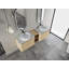 Meuble-lavabo mural 72 po avec lavabo d'art en céramique et 1 tablette de rangement, 4 portes à fermeture en douceur, contreplaqué