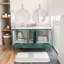 Meuble-lavabo double autoportant 59 po avec plateau en marbre d'ingénierie Analis-110486882