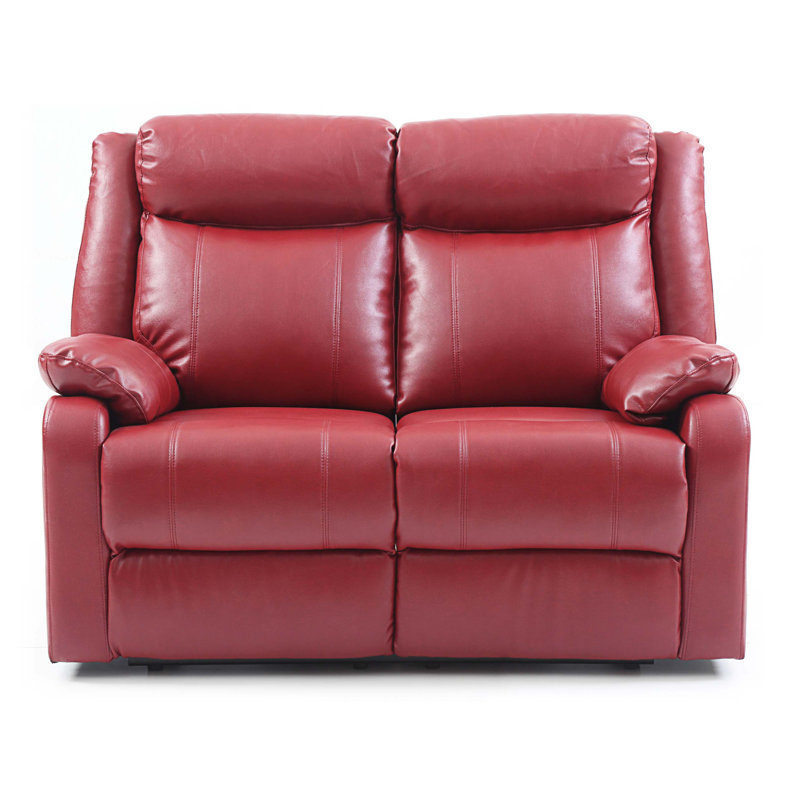 Fauteuil inclinable en cuir Djimon, Similicuir rouge