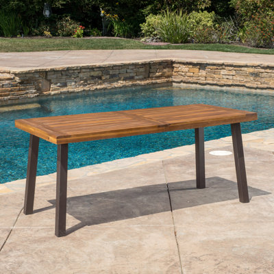 Table de salle à manger industrielle moderne en bois d'acacia: lambris résistant aux intempéries