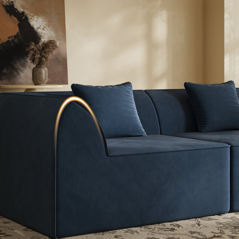 Canapé-lit compressé en mousse à mémoire de forme avec coussin rectangulaire 2 places pour chambre à coucher, chambre d'amis, dortoir bleu
