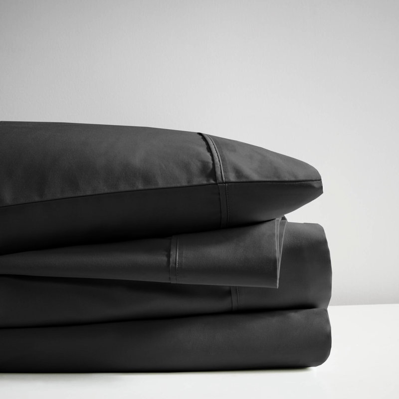 Ensemble de 4 très grands draps 4 pièces - mélange de coton rafraîchissant, contexture de 600 fils, capacité de gestion, drap-housse à poche profonde, lavable à la machine, résistant au rétrécissement