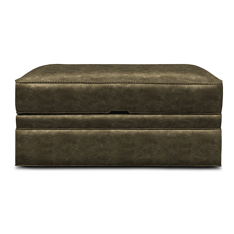 Stafford Leather Ottoman, Graphite (Coyote), Espresso