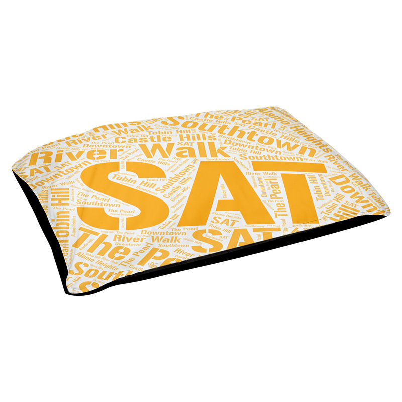 Coussin de chien « districts », Orange, Grand (l 40 po x P 30 po x H 14 po), San Antonio