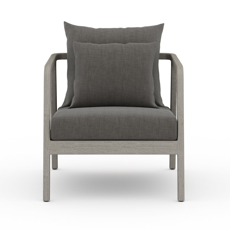 Layne Teak Outdoor Lounge Chair, Charcoal, Gray
