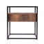  Table de bout en fer et en verre noir contemporain 22 "avec tiroir et tablette