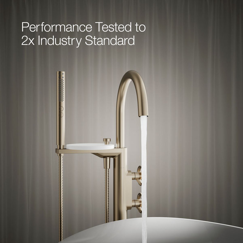 Components Floor-Mount Bath Filler Trim, Bronze, Knob Handle