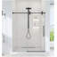 Porte de douche coulissante simple sans cadre de 44 à 48 po x H 76 po - Verre trempé transparent de 5/16 po (8 mm), conception de dérivation avec finition noir mat-122862280