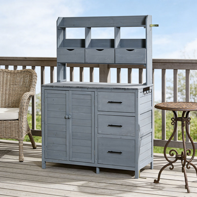 Banc de rempotage de ferme Farmhouse, Gris