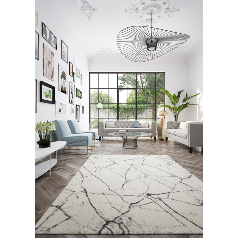 Heider Abstract Shag Area Rug, Rectangle 200cm x 290cm