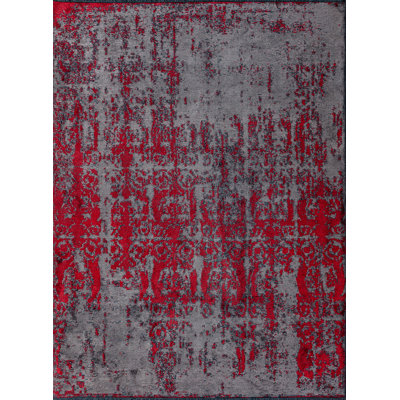 Rapture Gray/Red Luxury Area Rug