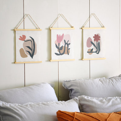 Abstract Floral Canvas Wall Scrolls