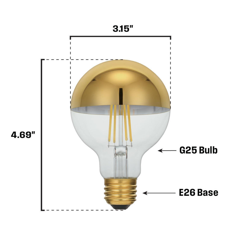 Ampoule à culot moyen à intensité variable G25 de 5,5 watts (équivalent à 40 watts) à culot moyen G25 de Westinghouse (E26), paquet de 3