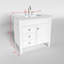 Ensemble de meuble-lavabo autoportant 36 po Alexxis blanc mat avec plateau en marbre de Carrare-271474572