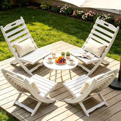 4 Pcs Outdoor Folding Adirondack Chairs (Set Of 4)
