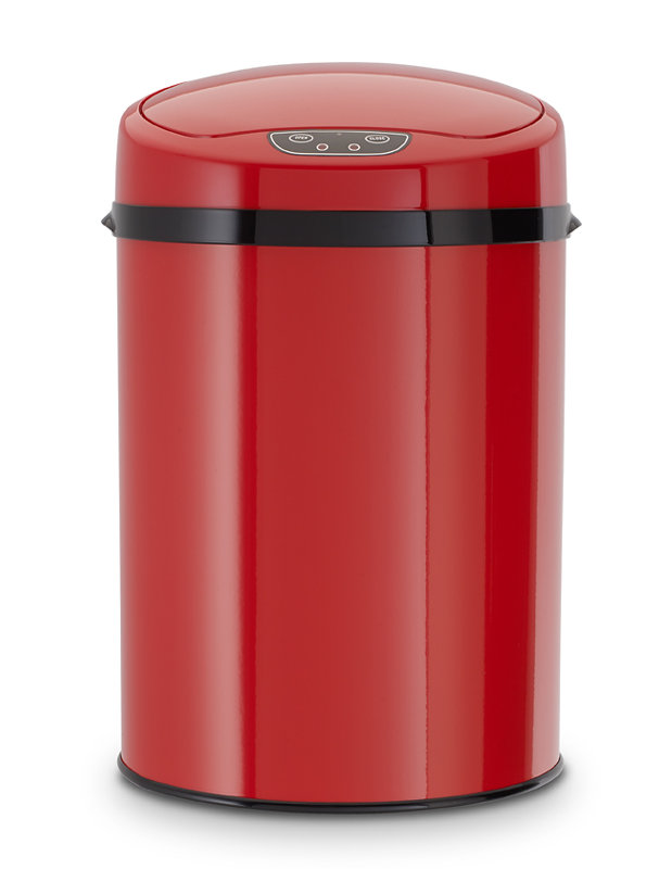 9 L Abfalleimer aus Edelstahl, Inox Red