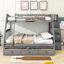 Lit superposé simple sur 3 tiroirs avec tablettes Haarika par Harriet Bee-231435021