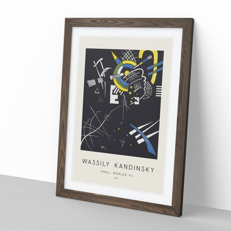 Small Worlds Vii by Wassily Kandinsky - Picture Frame Painting, Walnut, 48cm H x 36cm W x 2cm D