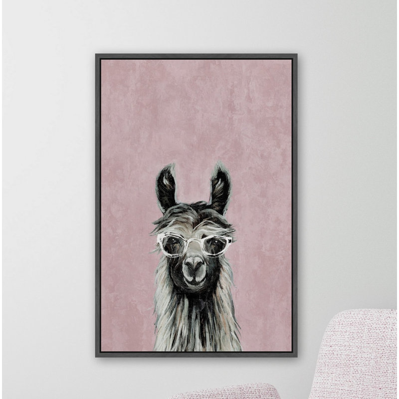 «Llama Style» par Marmont Hill - peinture sur toile à cadre flottant, H 30 po x l 20 po x P 1,5 po