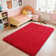 Red Shag Area Rugs for Living Room, Non-Slip Indoor Modern Plush Shag Carpets
