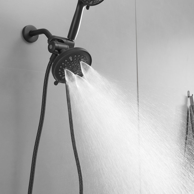 8-Spray Dual Shower Set With Filtered Handheld, Single-Handle Control, And Valve (1.8 GPM), Matte Black