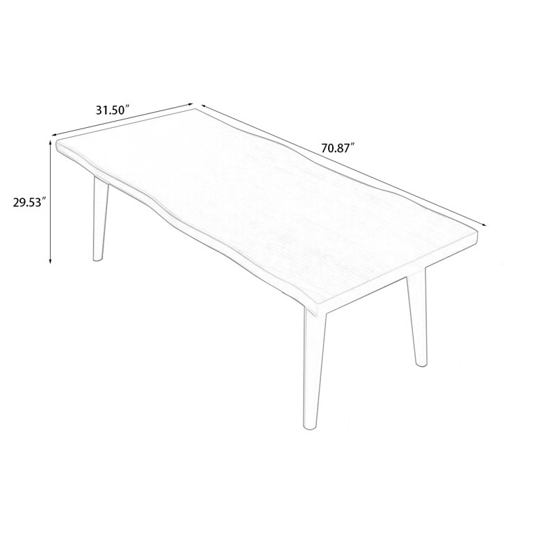 Tan Rectangular Solid Wood Butterfly Leaf Dining Table, 29.53"H x 70.87"L x 31.5"W