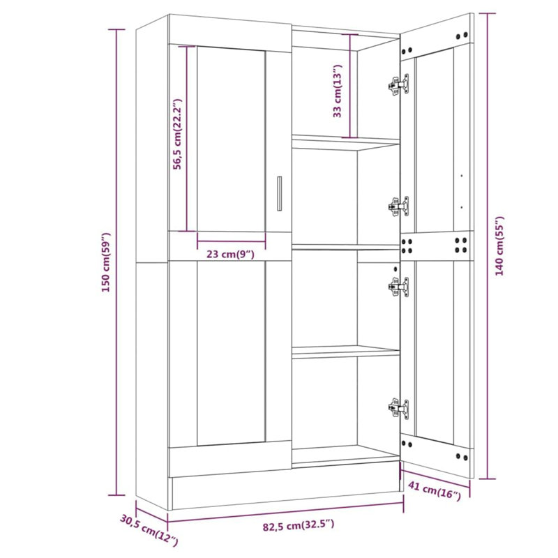 Brenleigh Display Cabinet, Grey Oak
