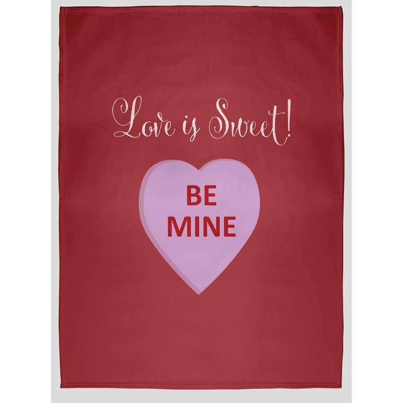 Jeté Love Is Sweet Valentine's Day, L 60 po x L 80 po, Buddah - rouge