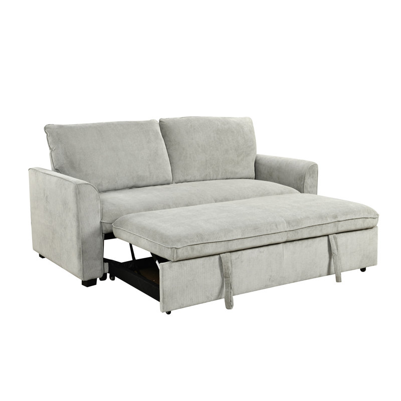 Canapé-lit futon avec tissu convertible Modern, Gris clair