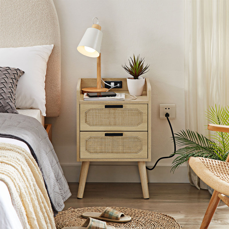 Table de chevet en bois manufacturé Sokin