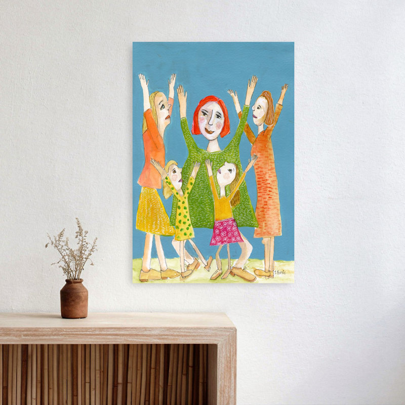 Joyful Women Together Contemporary Wall Art, 48" H x 32" W