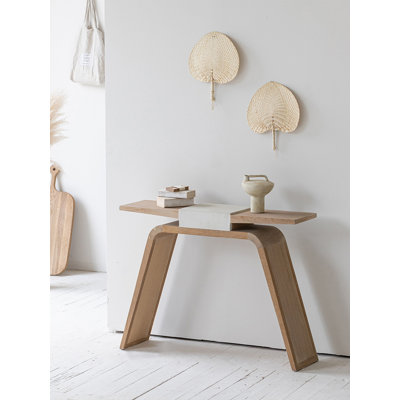 Wabi Sabi Light Oak Open Frame Console Table For Hallway