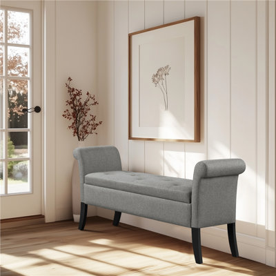 Banc de rangement à couvercle rabattable l 52 po Sholom
