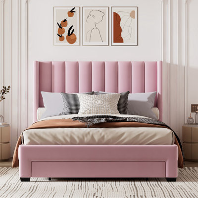 Storage Bed Velvet Upholstered Platform Bed -  Everly Quinn, 89353D76F7B44916B74C4797D8415118