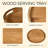 Wooden Serving Tray For Coffee Table And Ottoman - Decorative Charcuterie Board And Fruit Basket Organizer, Natural Beige Rectangular Tray