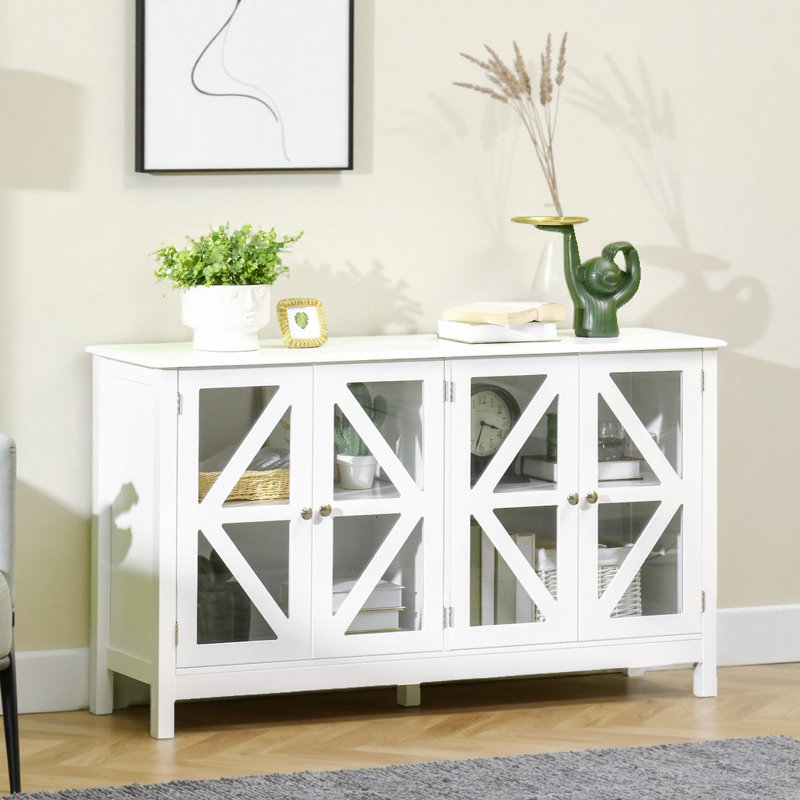Buffet de porte en verre moderne 52 po - Rangement élégant