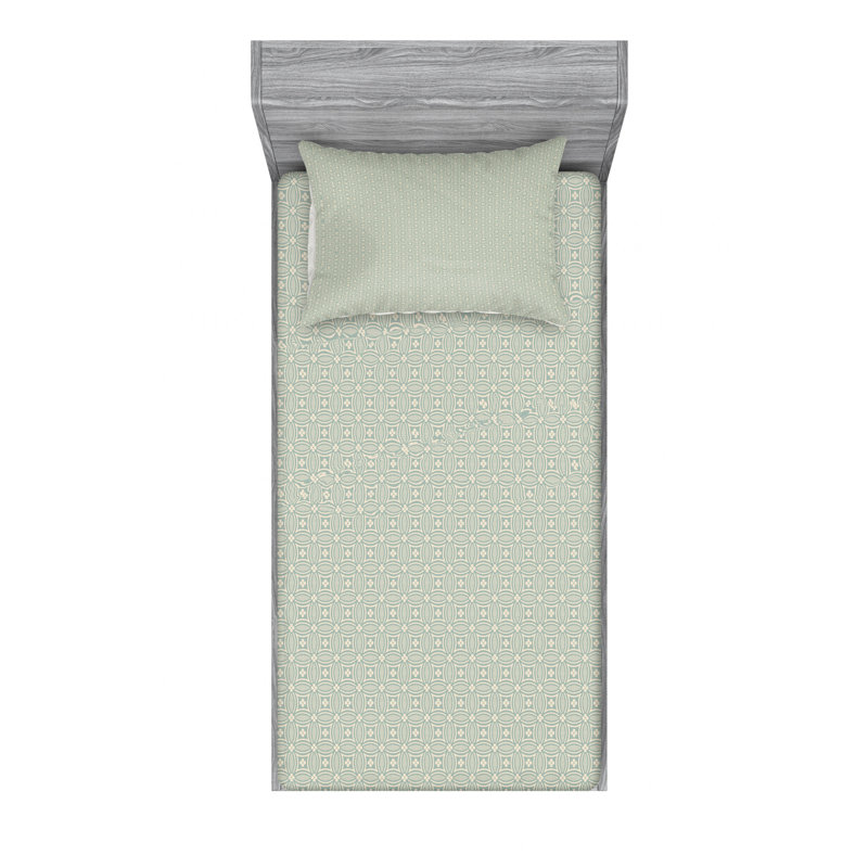 Microfiber Geometric Sheet Set, Twin Sheet Set + Fitted Sheet + 1 Pillowcase
