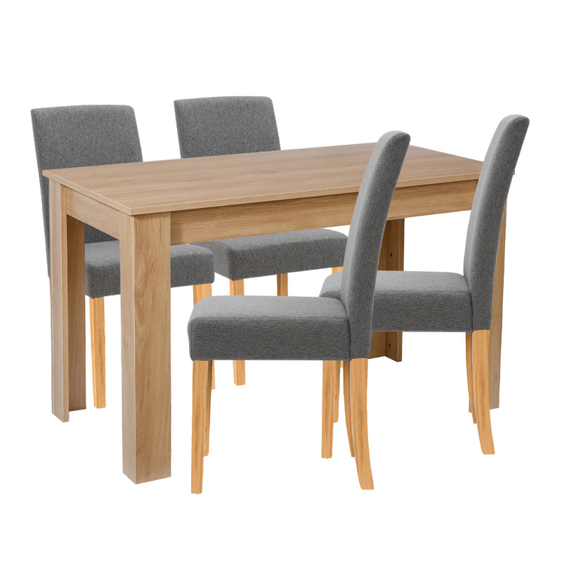 Ludden 4 - Person Dining Set, Grey, 75.5cm H x 120cm L x 70cm W