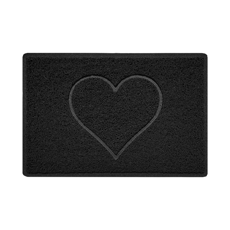 Non-Slip No Pattern Doormat, Black, 40cm W x 60cm L