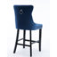 Bouton en velours avec garniture cloutée, coussin en mousse à rebond élevé - 2 (bleu rembourré, éponge, garniture bleue (de 2-357532043