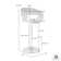 Allin Swivel Adjustable Height Bar Stool with Open Back in Faux Leather, Walnut Wood and Chrome