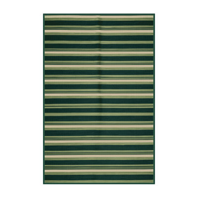 Tapis vert à rayures horizontales lavable à la machine