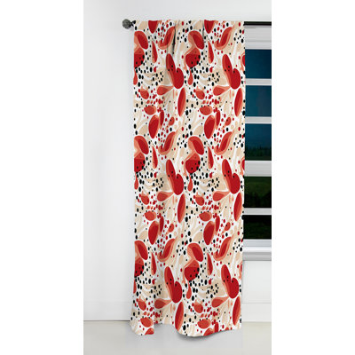 Motif à pois rouge et blanc II - rideau occultant - 1 panneau